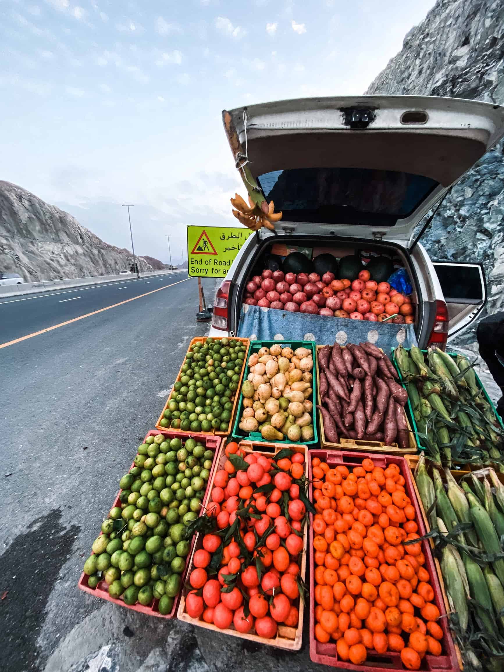 Roadside Fruit Stands in Khorfakkan Highway