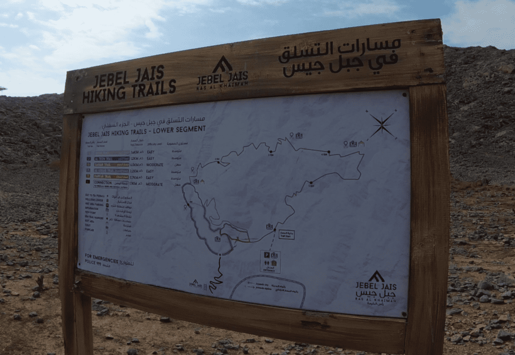 Samar Trail Route Map in Jebel Jais